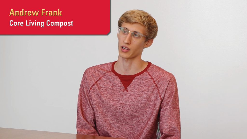 A screenshot from a video featuring engineering student Andrew Frank.